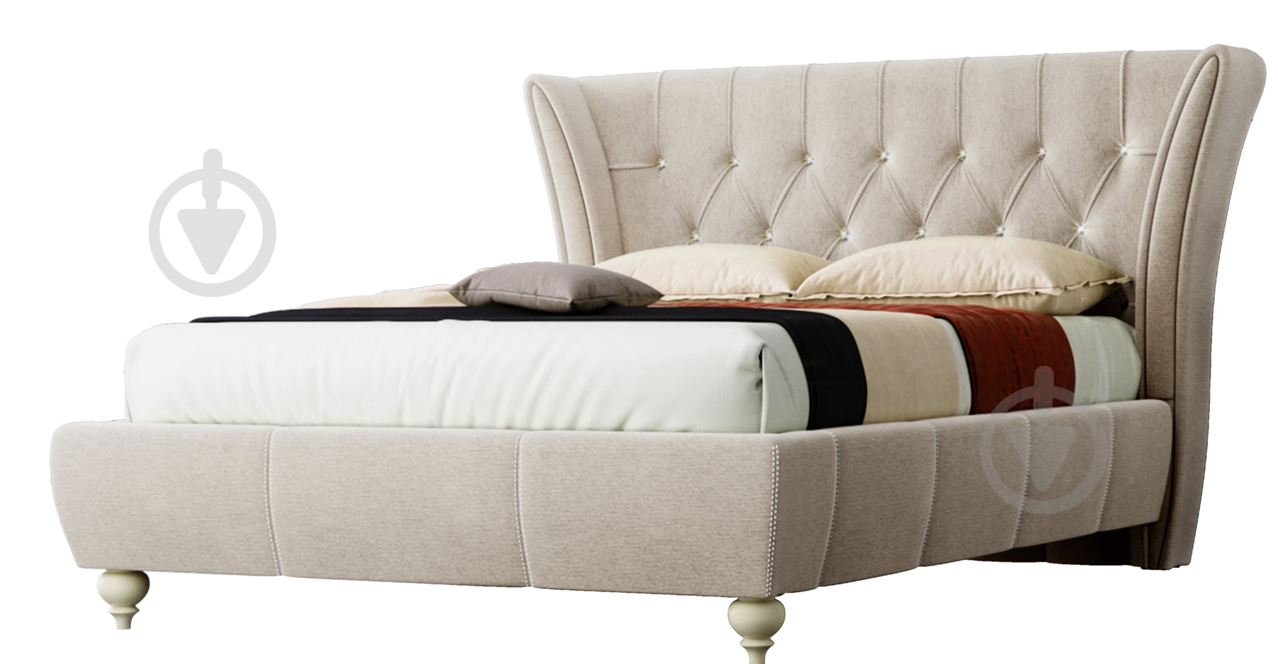 Кровать Green Sofa Эмма Флорида Light Grey 140x200 см - фото 1