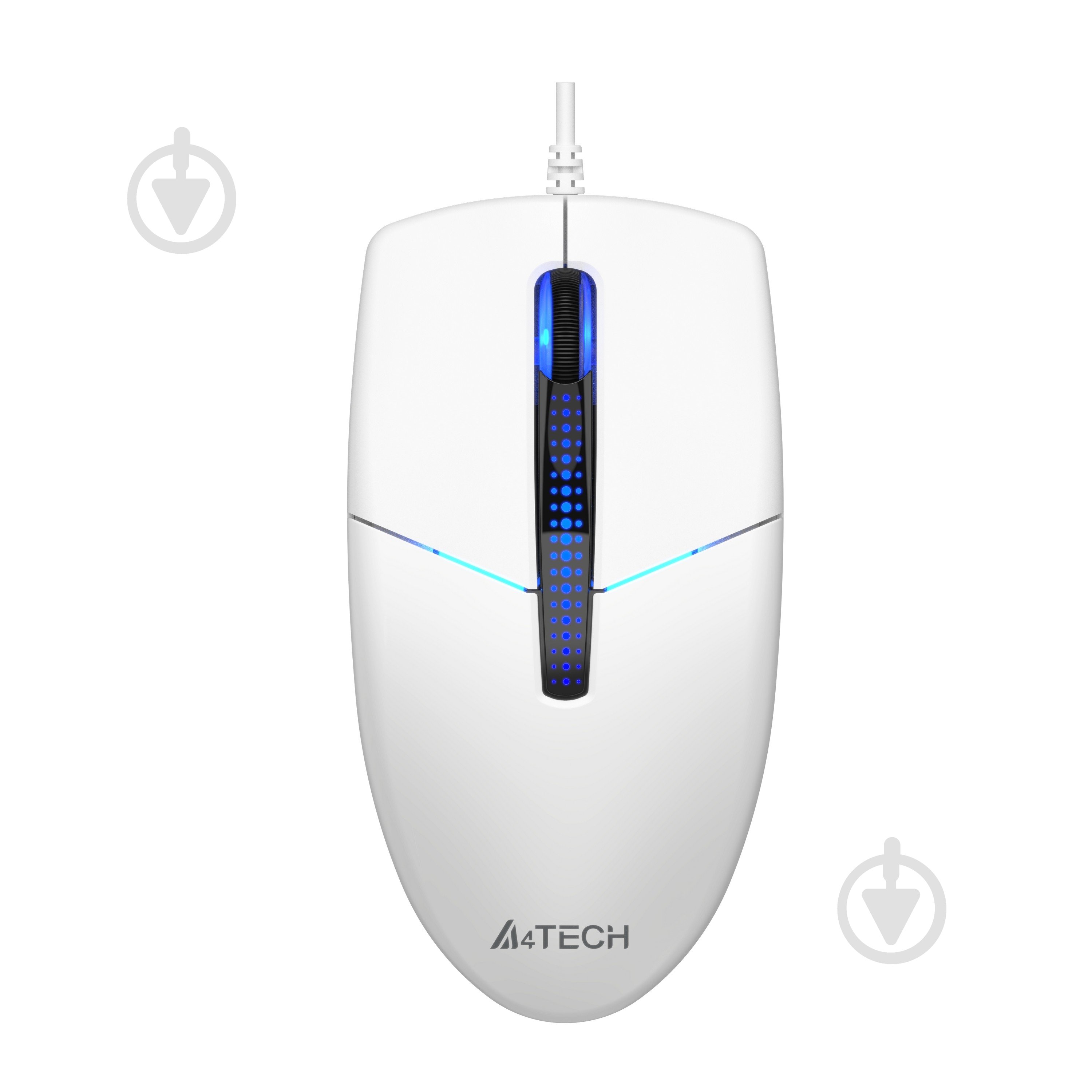 Мышка A4Tech USB, синяя подсветка, 1200 dpi white (N-530S) - фото 1