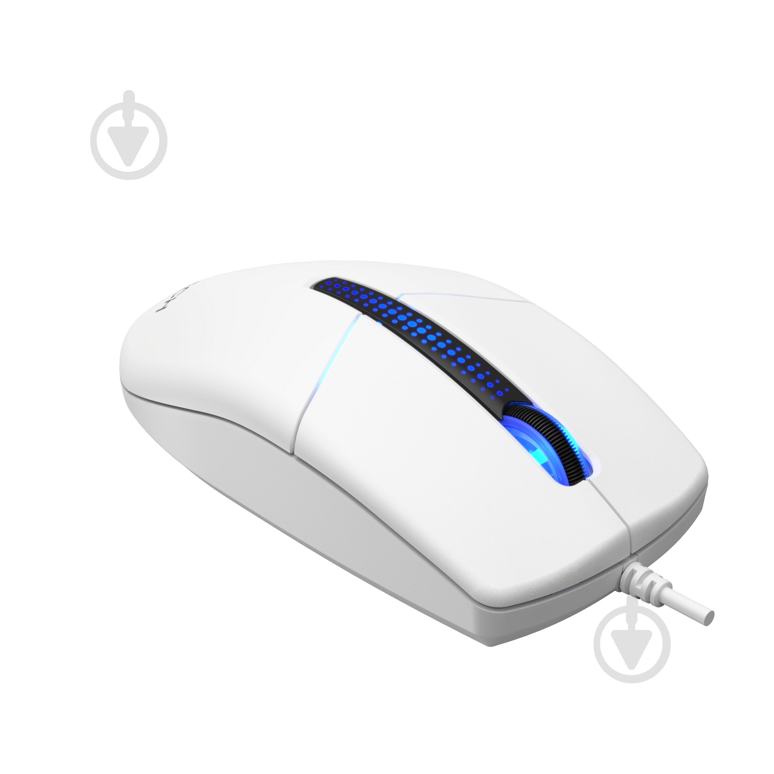 Мышка A4Tech USB, синяя подсветка, 1200 dpi white (N-530S) - фото 2
