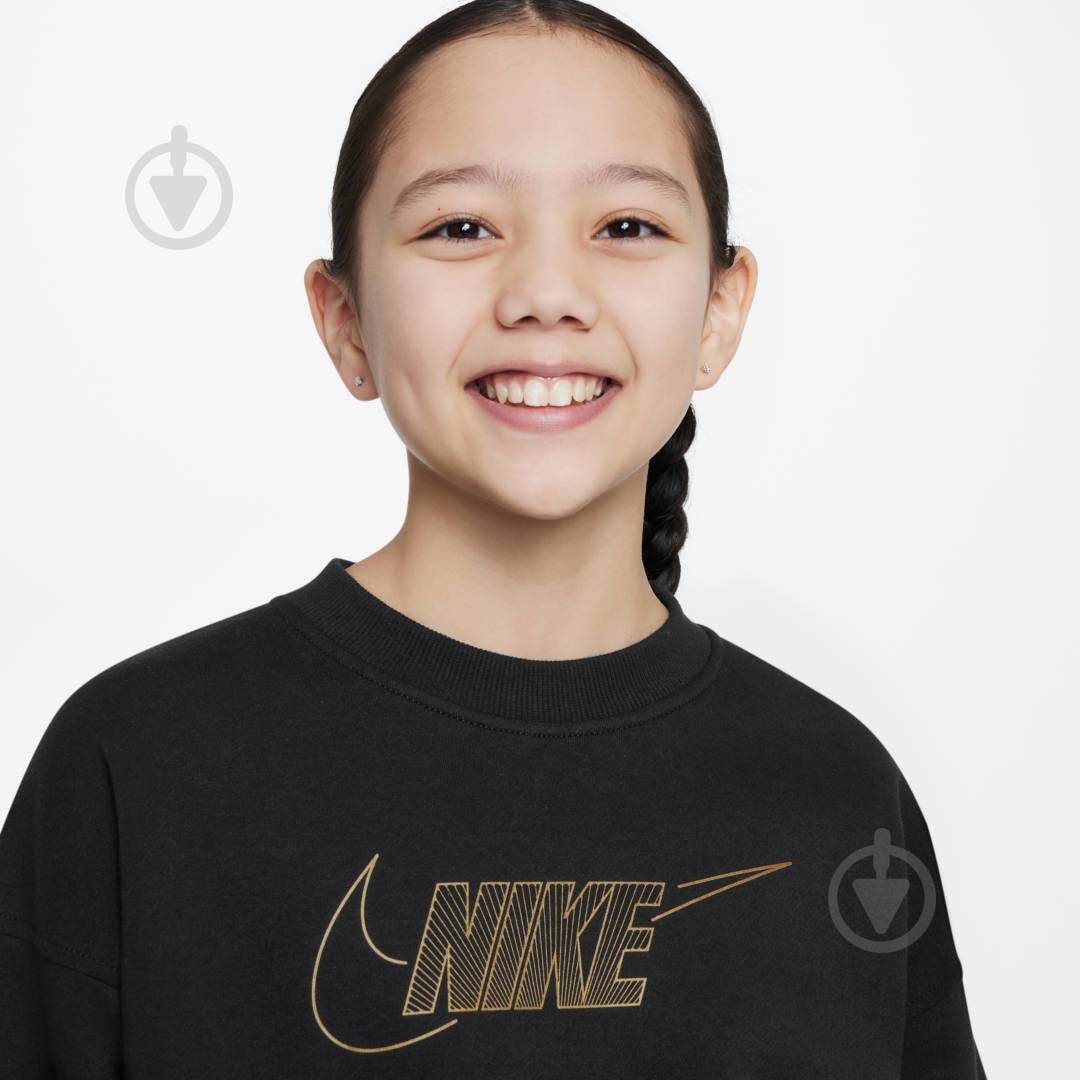 Світшот Nike G NSW CLUB FLC BF CREW LS SHNE FJ6161-010 р.L чорний - фото 3