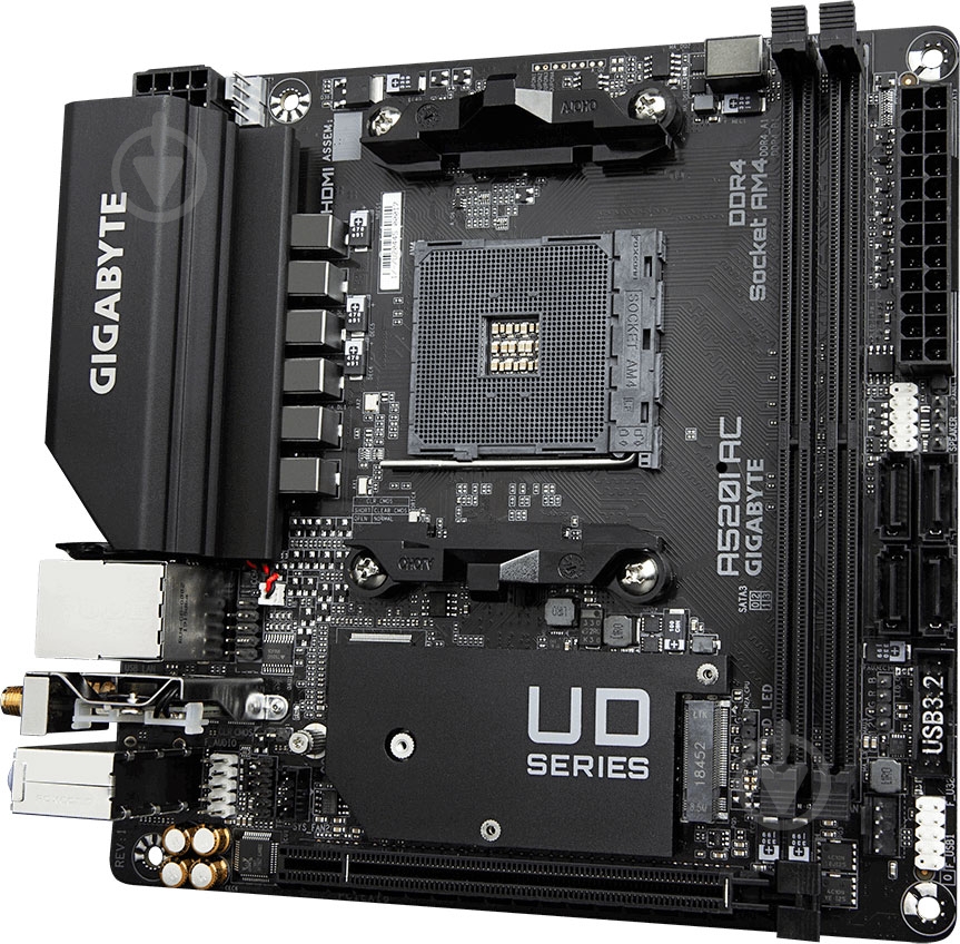 Материнская плата Gigabyte A520I AC (Socket AM4, AMD A520, mini ITX) - фото 4
