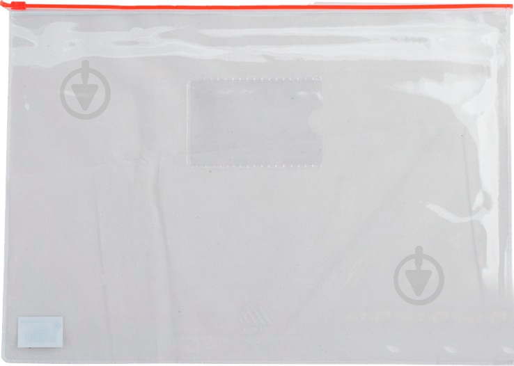 Папка с zip-замком А5 красная с прозрачным Buromax BM.3947-05 - фото 1
