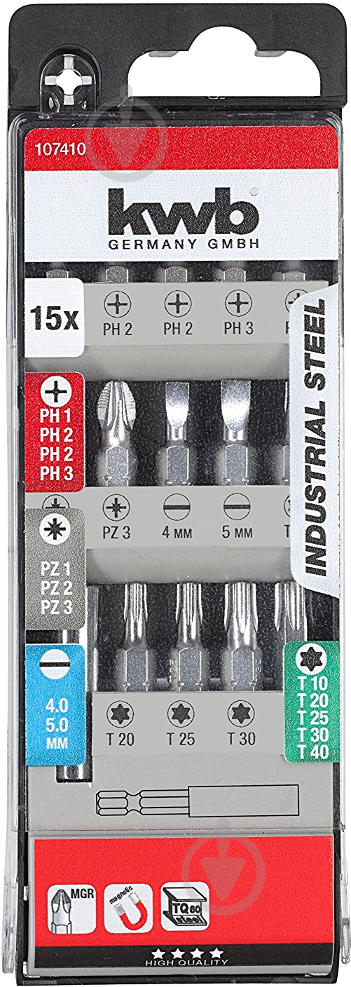 Набор бит KWB 15 шт. 107410 - фото 2