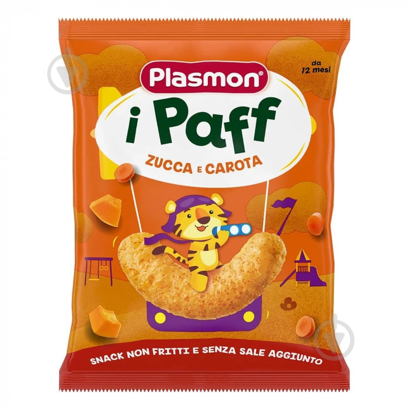 Снеки PLASMON Снеки кукурудзяні Plasmon Гарбуз Морква 15 г - фото 1