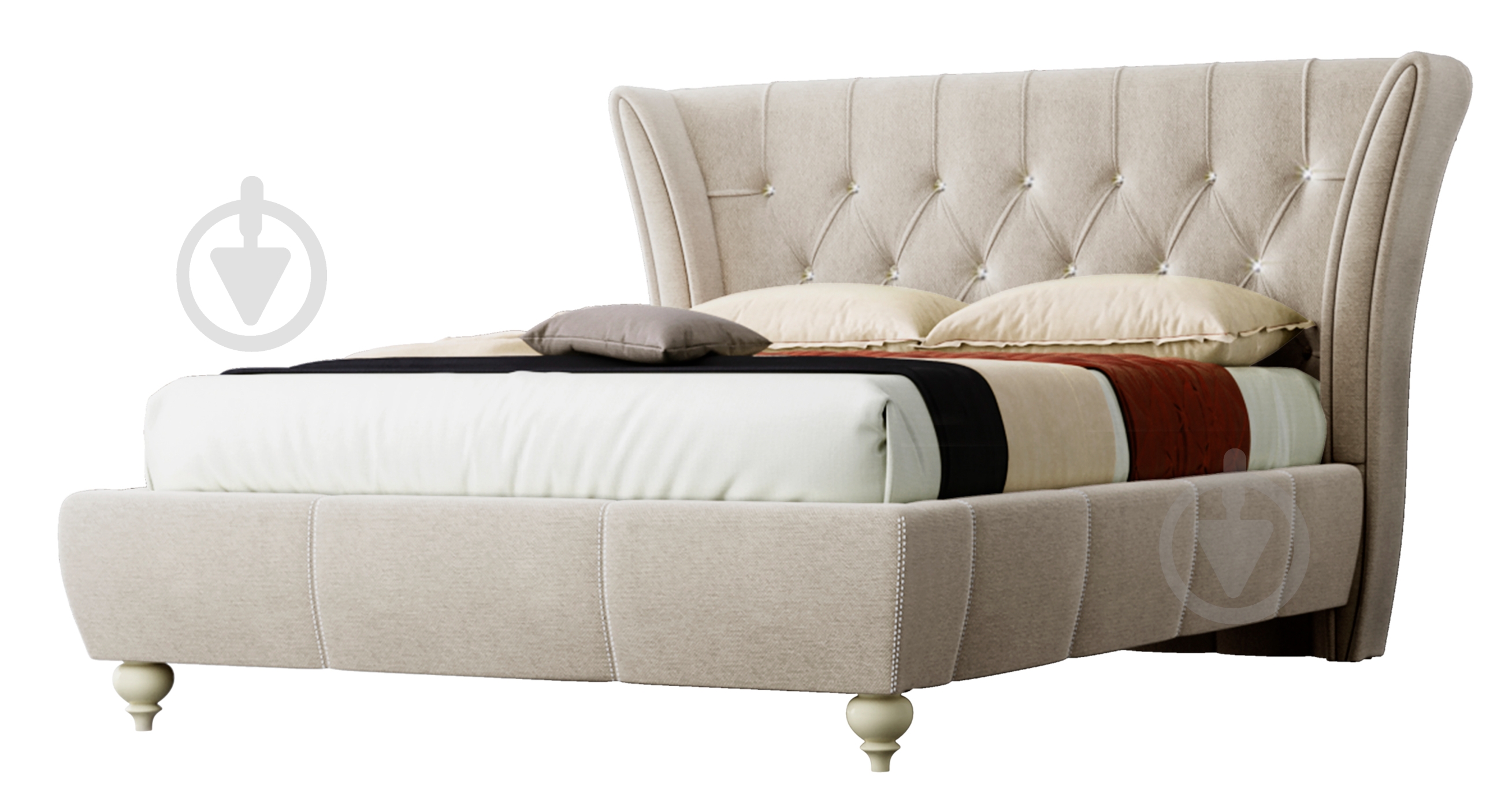Ліжко Green Sofa Емма Флорида Light Grey 180x200 см - фото 1