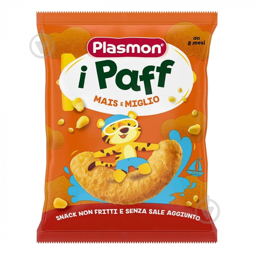 Снеки PLASMON з кукурудзи та пшона Baby Puffs м/у 15 г - фото 1