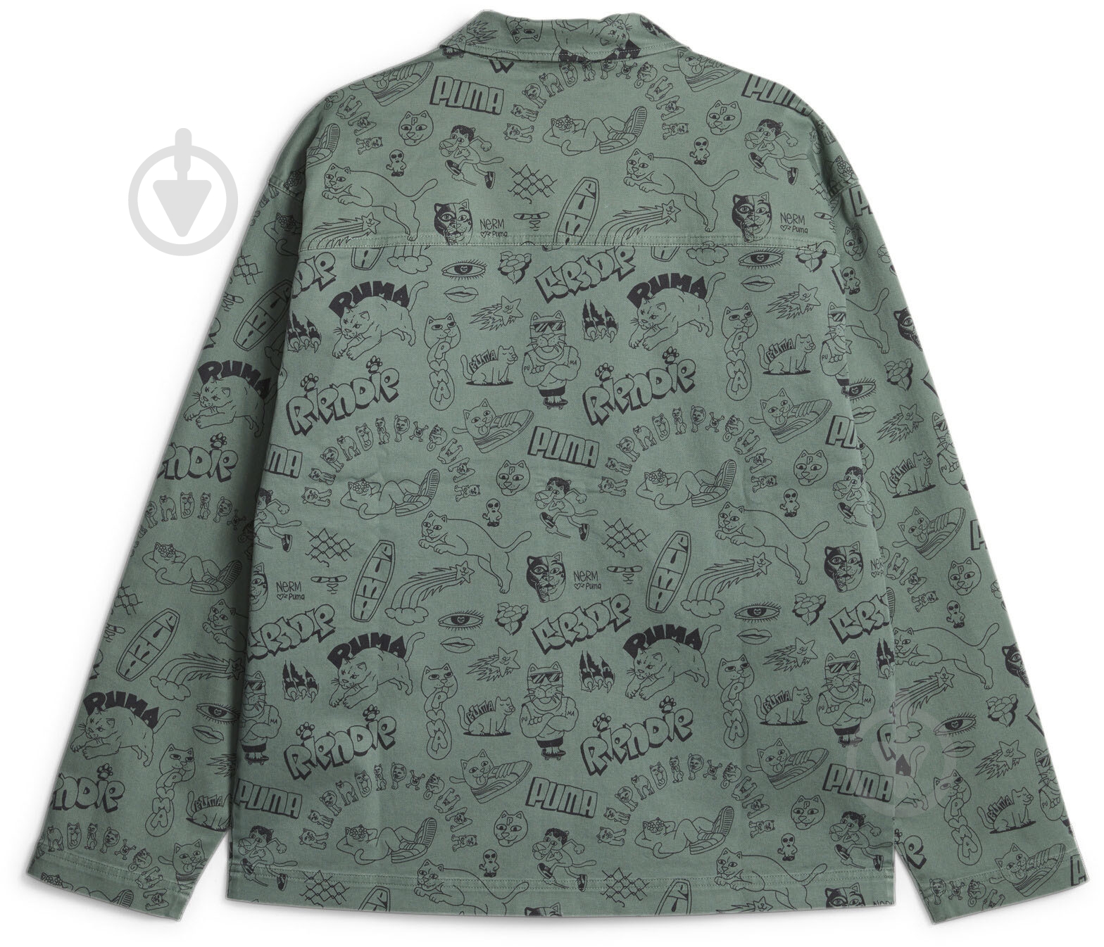 Рубашка Puma PUMA X RIPNDIP AOP TWILL SHIRT 62219844 р. M зеленый - фото 2