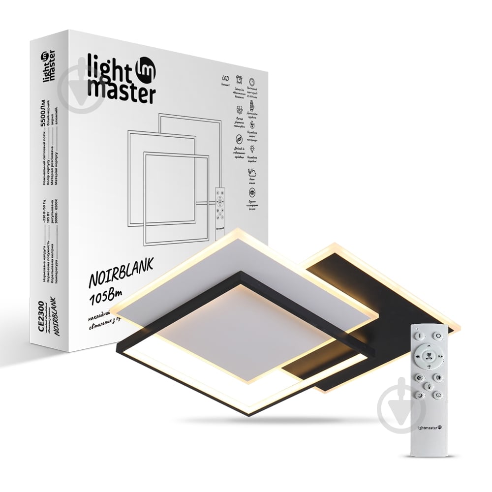 Светильник настенно-потолочный LightMaster NOIRBLANC белый с черным 3000-6500 К CE2300 105W - фото 1 Светильник настенно-потолочный LightMaster NOIRBLANC белый с черным 3000-6500 К CE2300 105W - фото 1