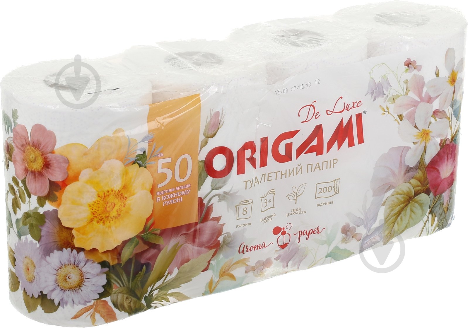Туалетний папір ORIGAMI De Luxe ароматизований тришаровий 8 шт. - фото 1