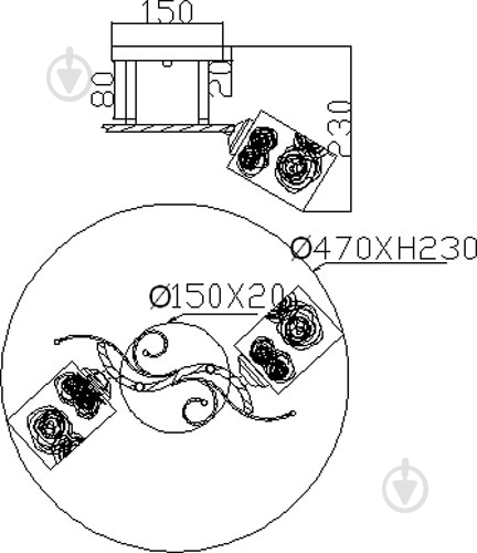 Люстра стельова Accento lighting 2xE27 хром ALG-73297/2 - фото 4