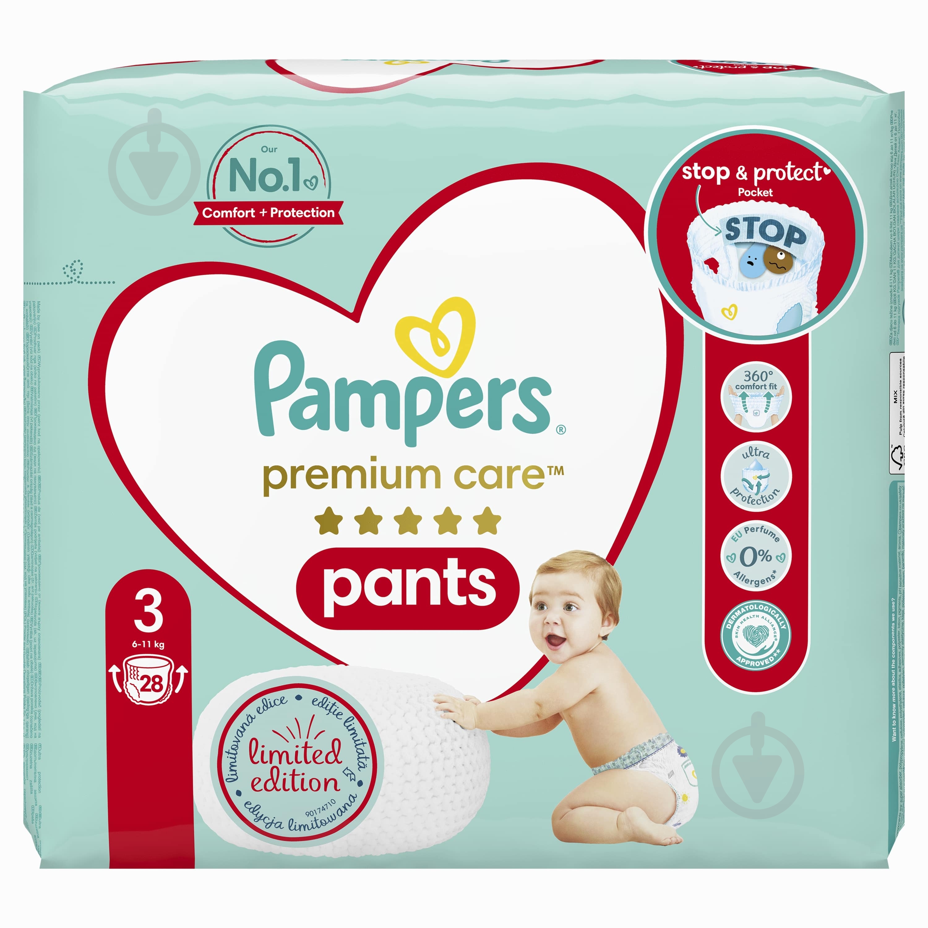 Подгузники-трусики Pampers Premium Care 3 6-11 кг 28 шт. - фото 2 Подгузники-трусики Pampers Premium Care 3 6-11 кг 28 шт. - фото 2