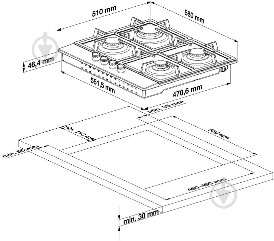 Варочная поверхность газовая Beko HILG64225S - фото 2 Варочная поверхность газовая Beko HILG64225S - фото 2