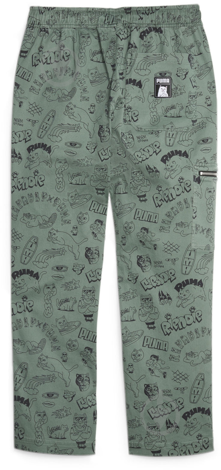 Брюки Puma PUMA X RIPNDIP AOP TWILL PANTS 62220044 р. S зеленый - фото 2 Брюки Puma PUMA X RIPNDIP AOP TWILL PANTS 62220044 р. S зеленый - фото 2
