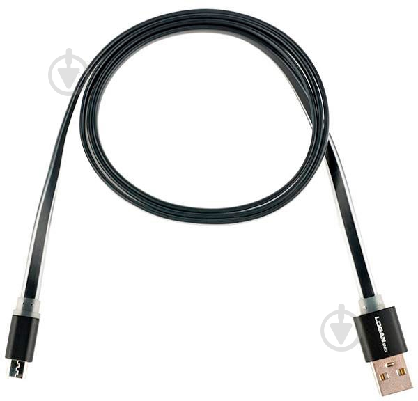 Кабель Logan USB – microUSB 1 м черный (EL117-010BK) - фото 1