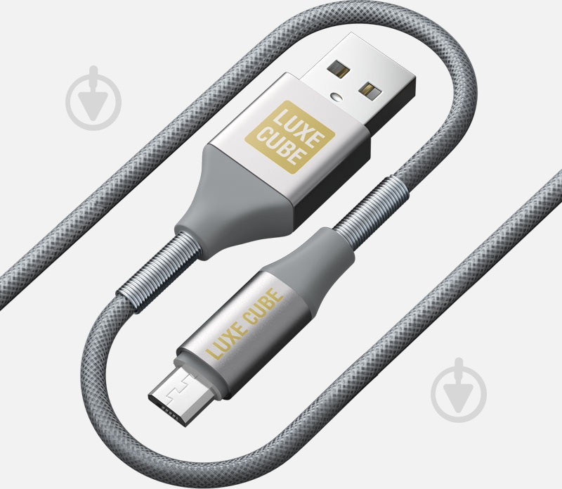 Кабель Luxe Cube Armored USB micro to USB 1 м серый (USB MICRO TO USB SPRING GREY) - фото 1
