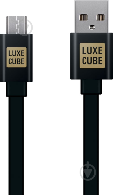 Кабель Luxe Cube 1 м черный (FLAT USB MICRO TO USB BLACK) - фото 1