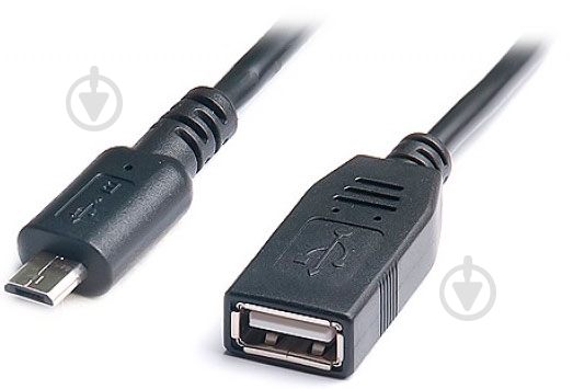 Кабель REAL-EL 0.1 м чорний (USB2.0 OTG 0.1m, black (REAL-E) - фото 1
