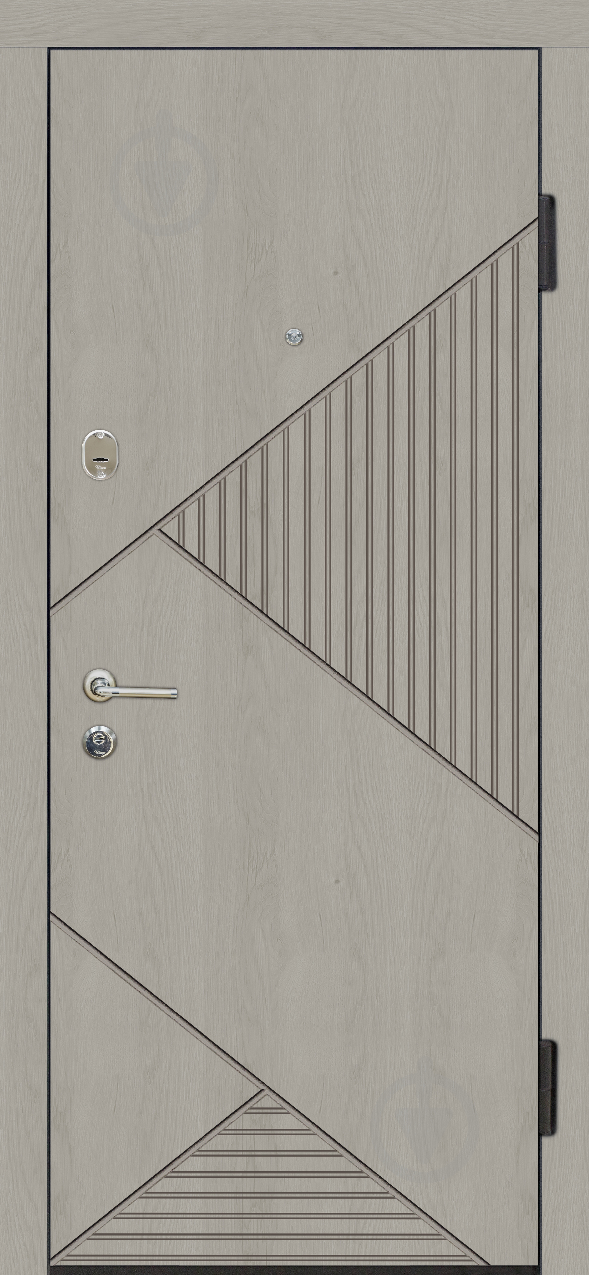 Дверь входная TM Riccardi Стандарт 4-G дуб grey / дуб ivory 2050х860 мм правая - фото 1