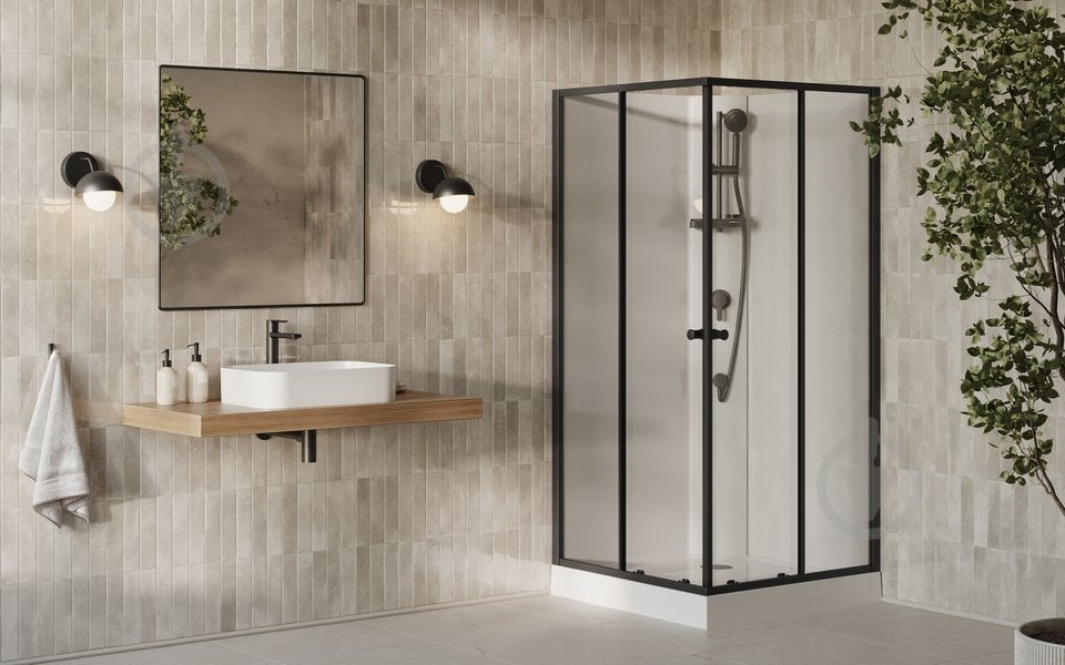 Душевой бокс Ravak BOXSRV2-90 черный TRANSPARENT - фото 2