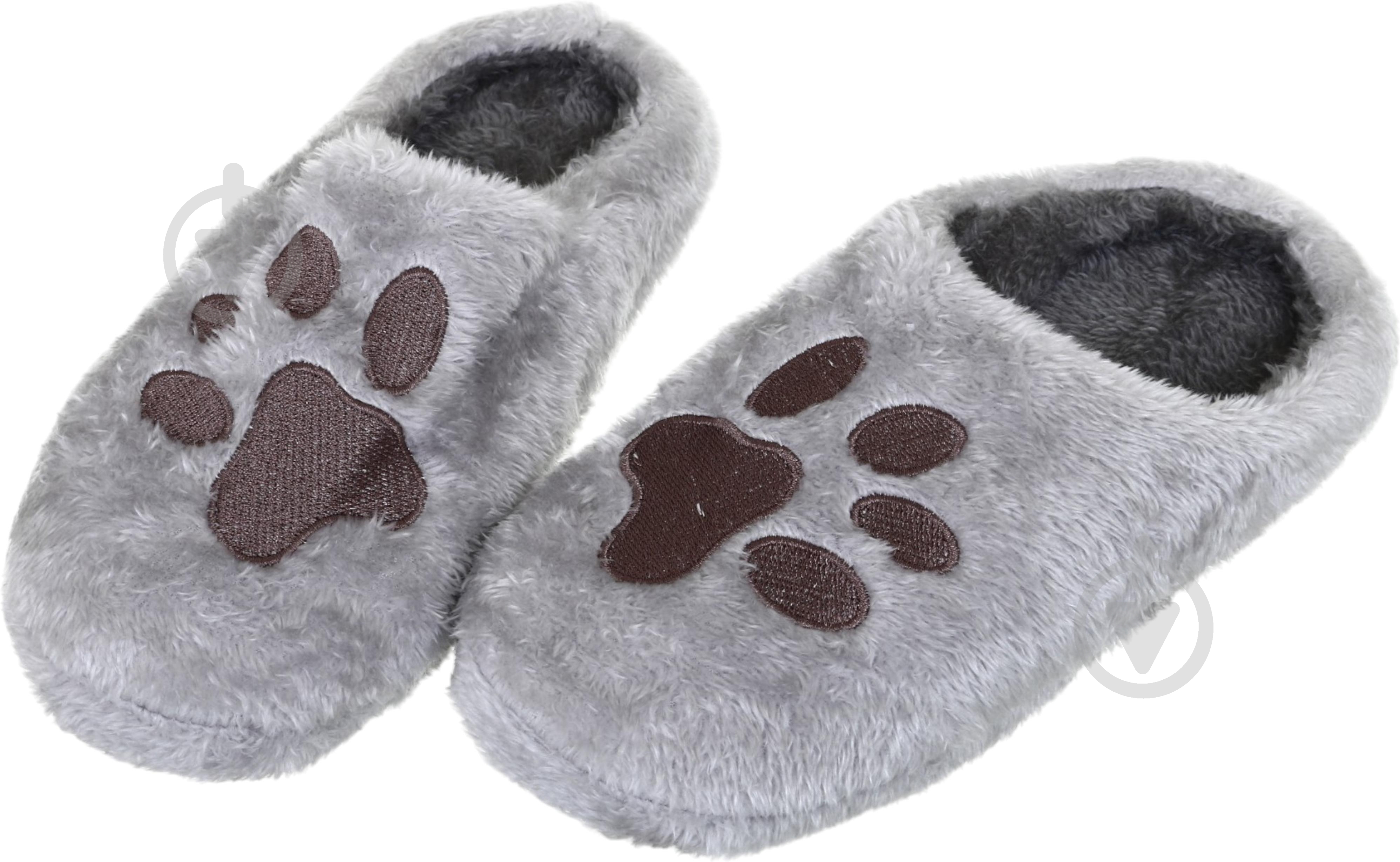Тапки домашние HW Paws р.36-37 серый - фото 2