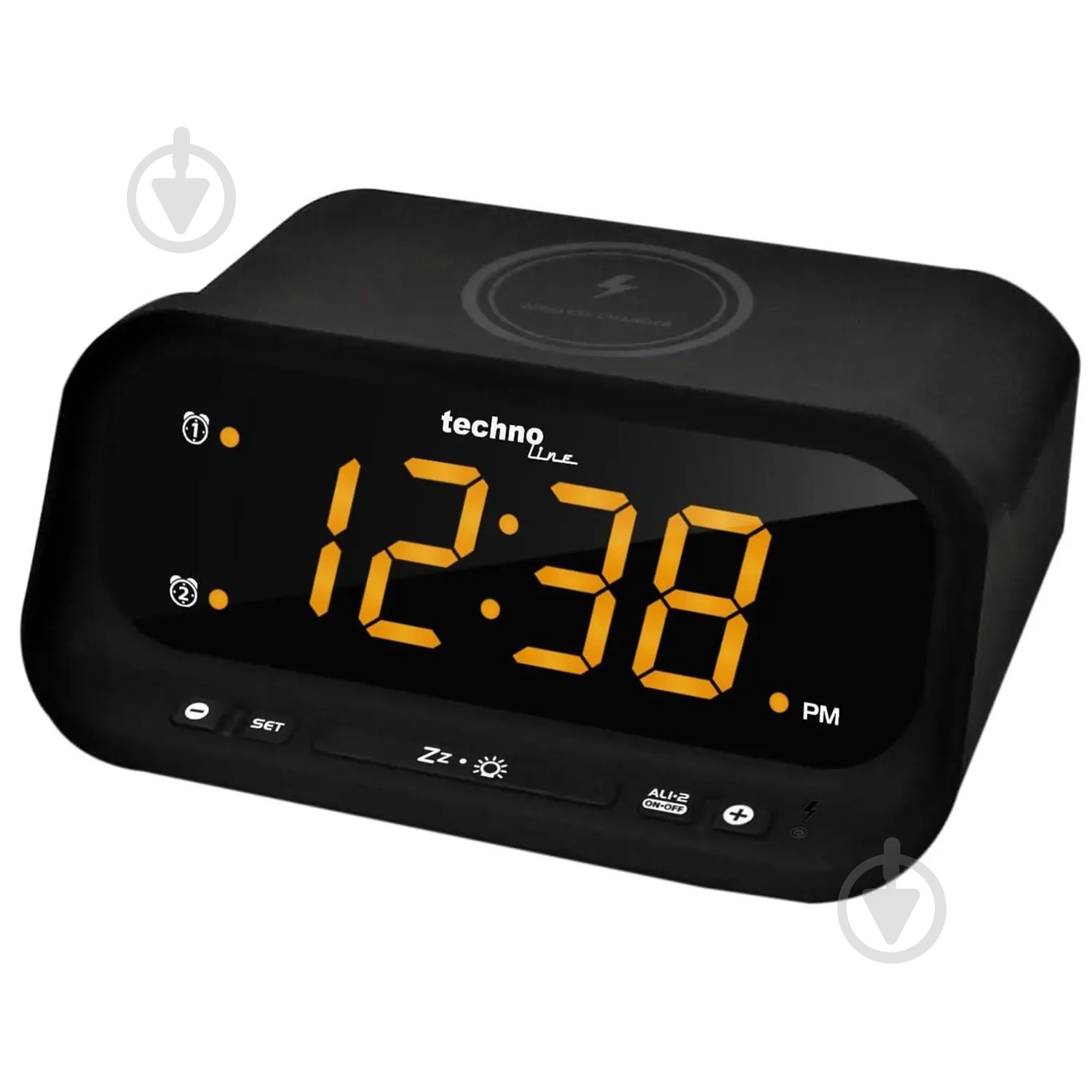 Часы настольные WT477 Wireless Mobile Charging Black Technoline - фото 2