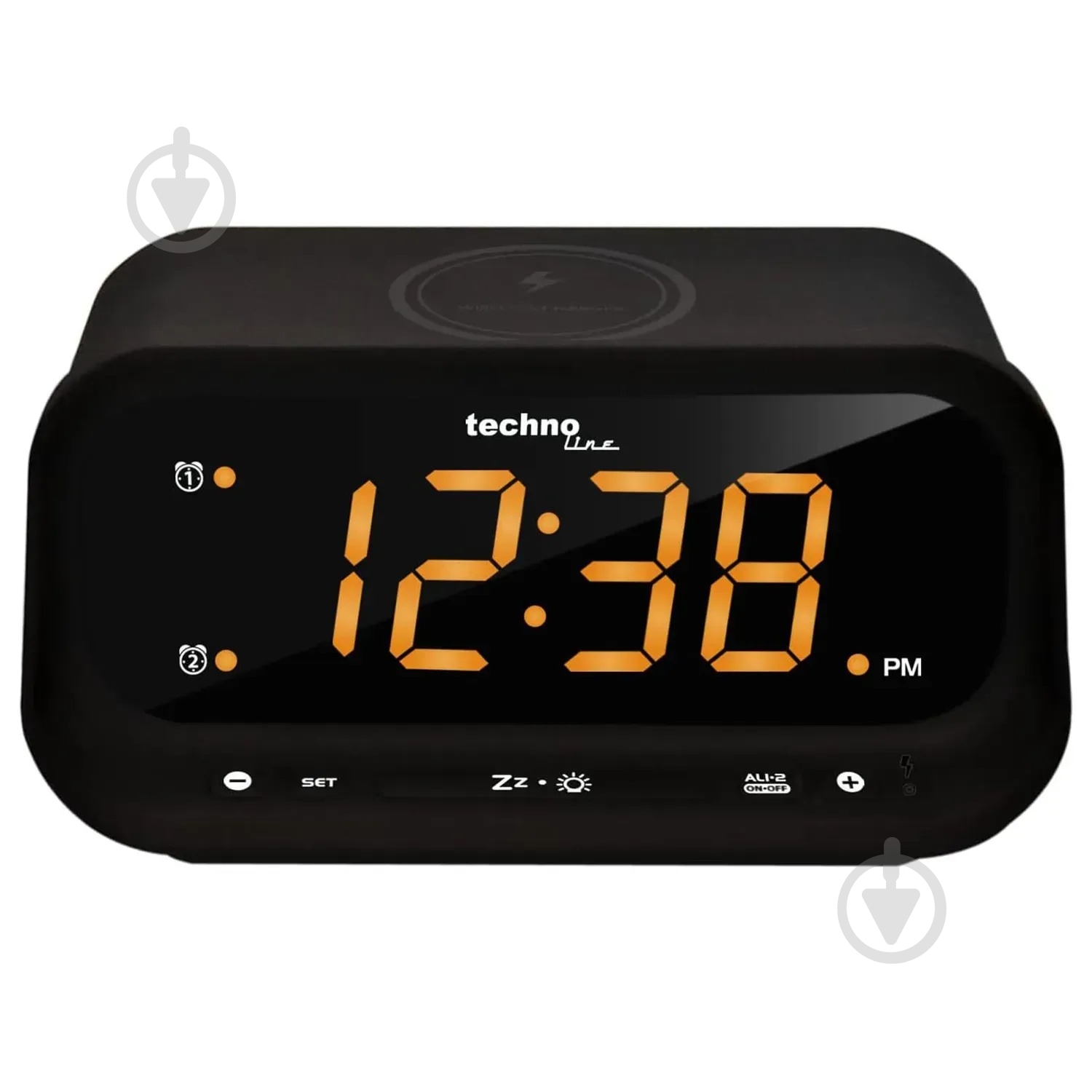 Часы настольные WT477 Wireless Mobile Charging Black Technoline - фото 1