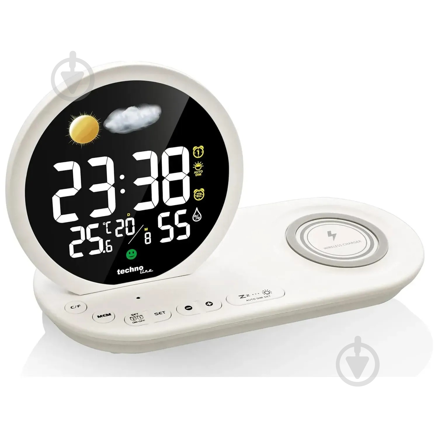 Годинник настільний WT427 Wireless Mobile Charging White Technoline - фото 2 Годинник настільний WT427 Wireless Mobile Charging White Technoline - фото 2