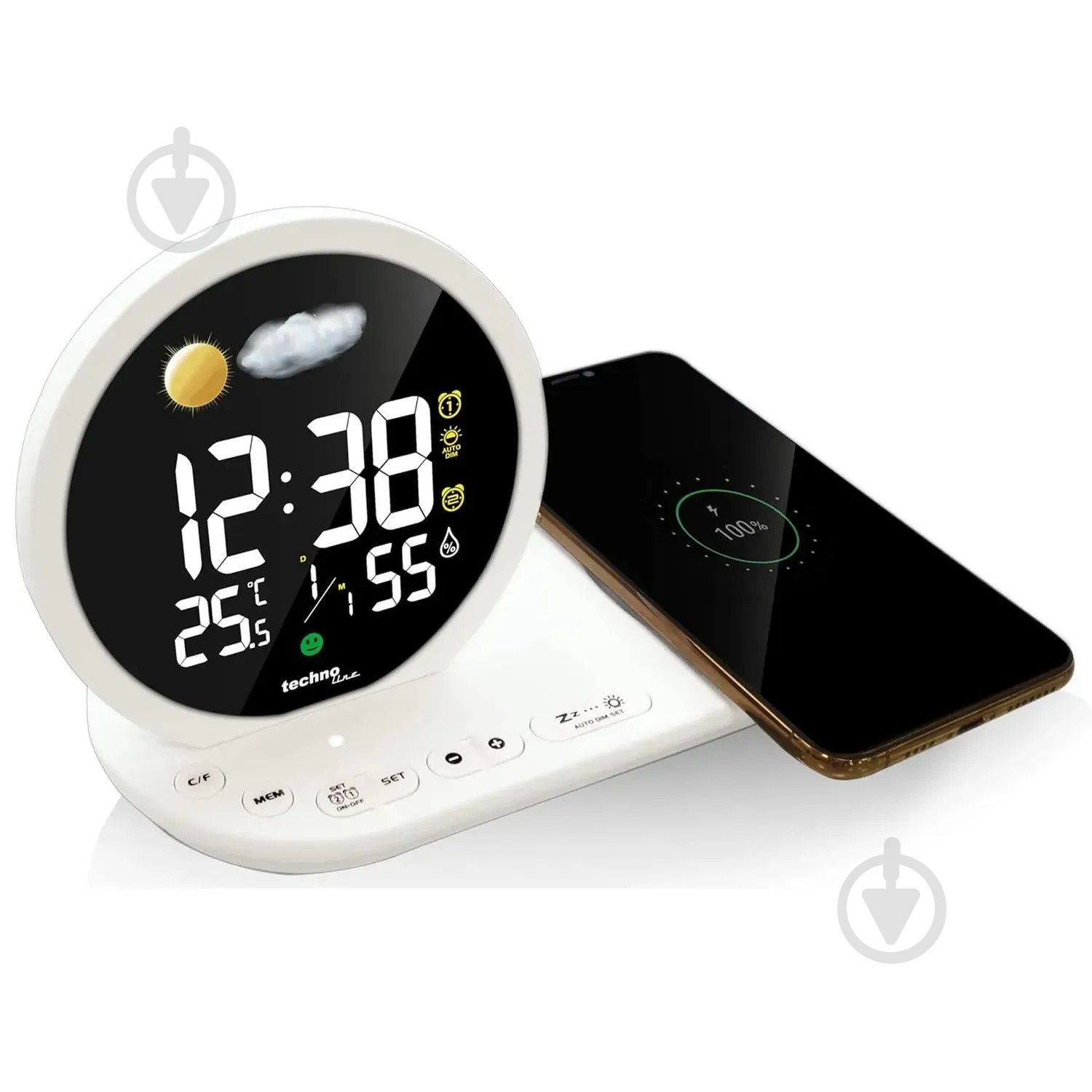 Годинник настільний WT427 Wireless Mobile Charging White Technoline - фото 4 Годинник настільний WT427 Wireless Mobile Charging White Technoline - фото 4