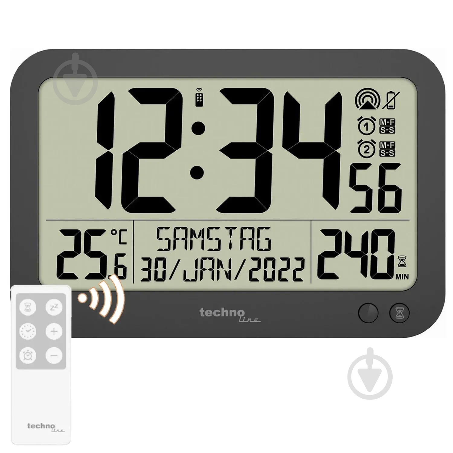 Годинник настінний WS8026 Black Technoline - фото 2 Годинник настінний WS8026 Black Technoline - фото 2