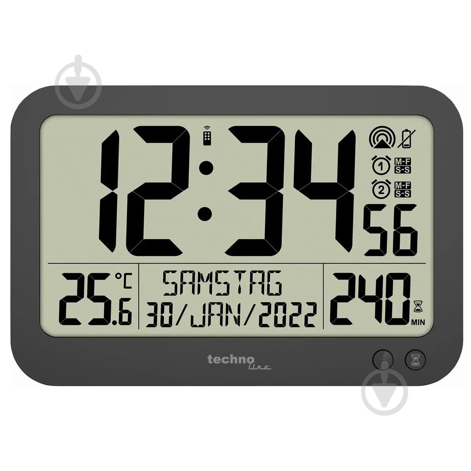 Годинник настінний WS8026 Black Technoline - фото 1 Годинник настінний WS8026 Black Technoline - фото 1