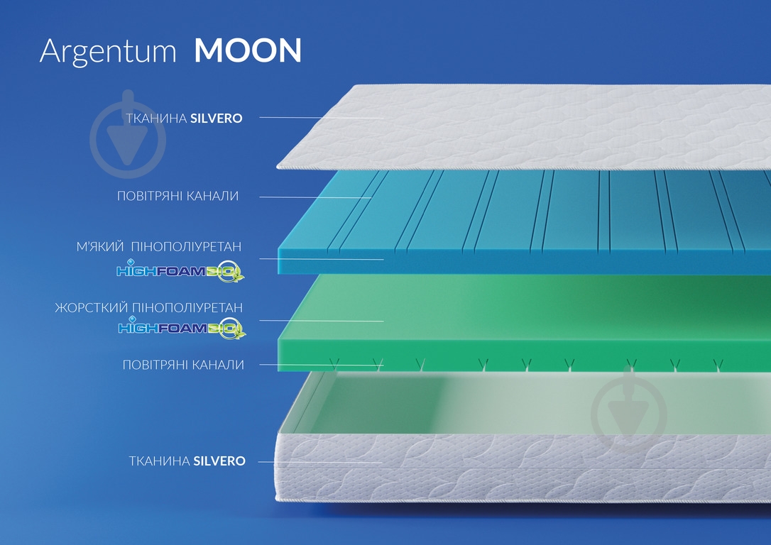 Матрац Argentum Moon Noble 150x200 см - фото 3