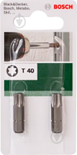 Бита Bosch 2609255938 TORX T40 25 мм 2 шт. - фото 2 Бита Bosch 2609255938 TORX T40 25 мм 2 шт. - фото 2