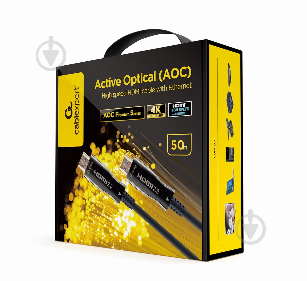 Кабель Cablexpert (AOC) 50 м черный (CCBP-HDMI-AOC-50M-02) - фото 2