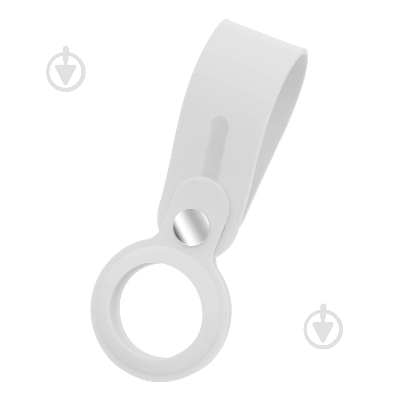 Чехол-брелок Armorstandart для AirTag Silicone Loop with Button White (ARM58923) - фото 1