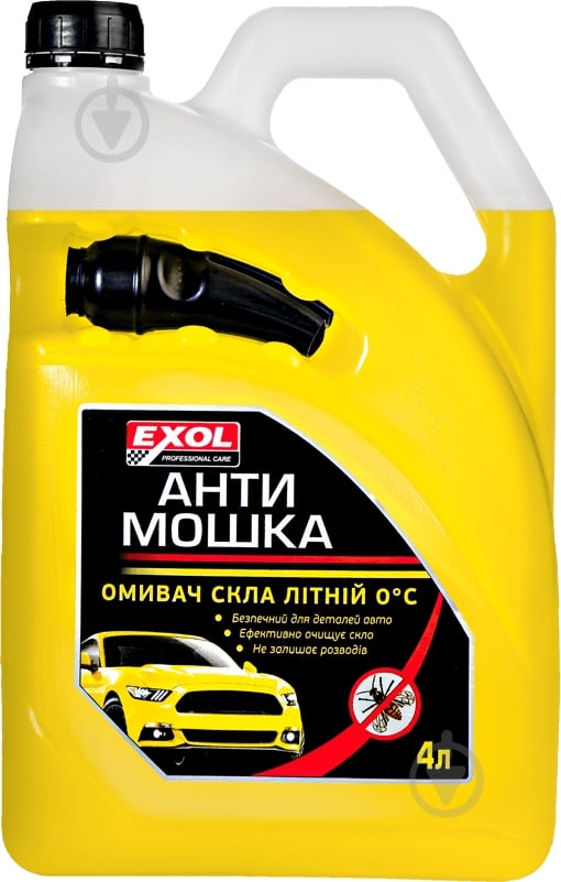 Омыватель стекла EXOL Антимошка 0°С лето 4 л - фото 1 Омыватель стекла EXOL Антимошка 0°С лето 4 л - фото 1