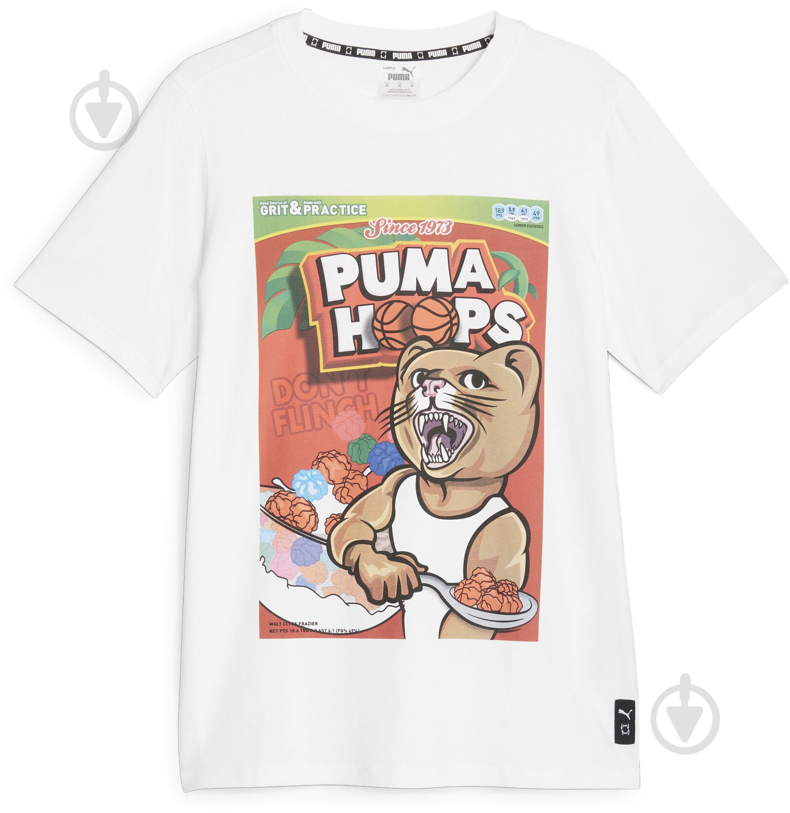 Футболка Puma DYLAN CEREAL BOX TEE 62274801 р.L белый - фото 1 Футболка Puma DYLAN CEREAL BOX TEE 62274801 р.L белый - фото 1