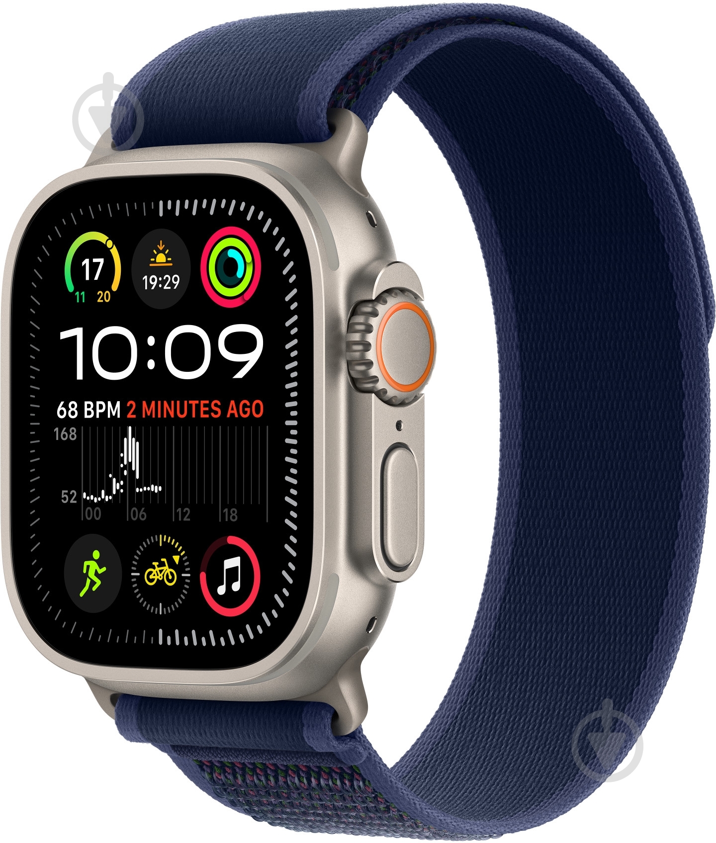 Ремешок Apple 49mm Blue Trail Loop - S/M - Natural Titanium Finish (MXTT3ZM/A) - фото 2