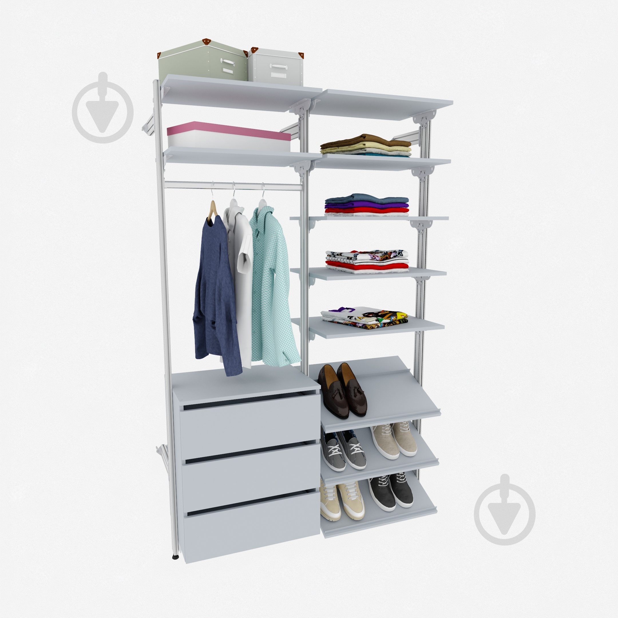 Полка для гардеробной системы Abra модуль 2.1 (600) серый - фото 3