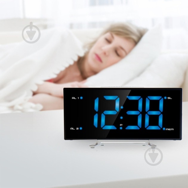 Годинник настільний WT460 Blue LED Black/Silver Technoline - фото 5 Годинник настільний WT460 Blue LED Black/Silver Technoline - фото 5