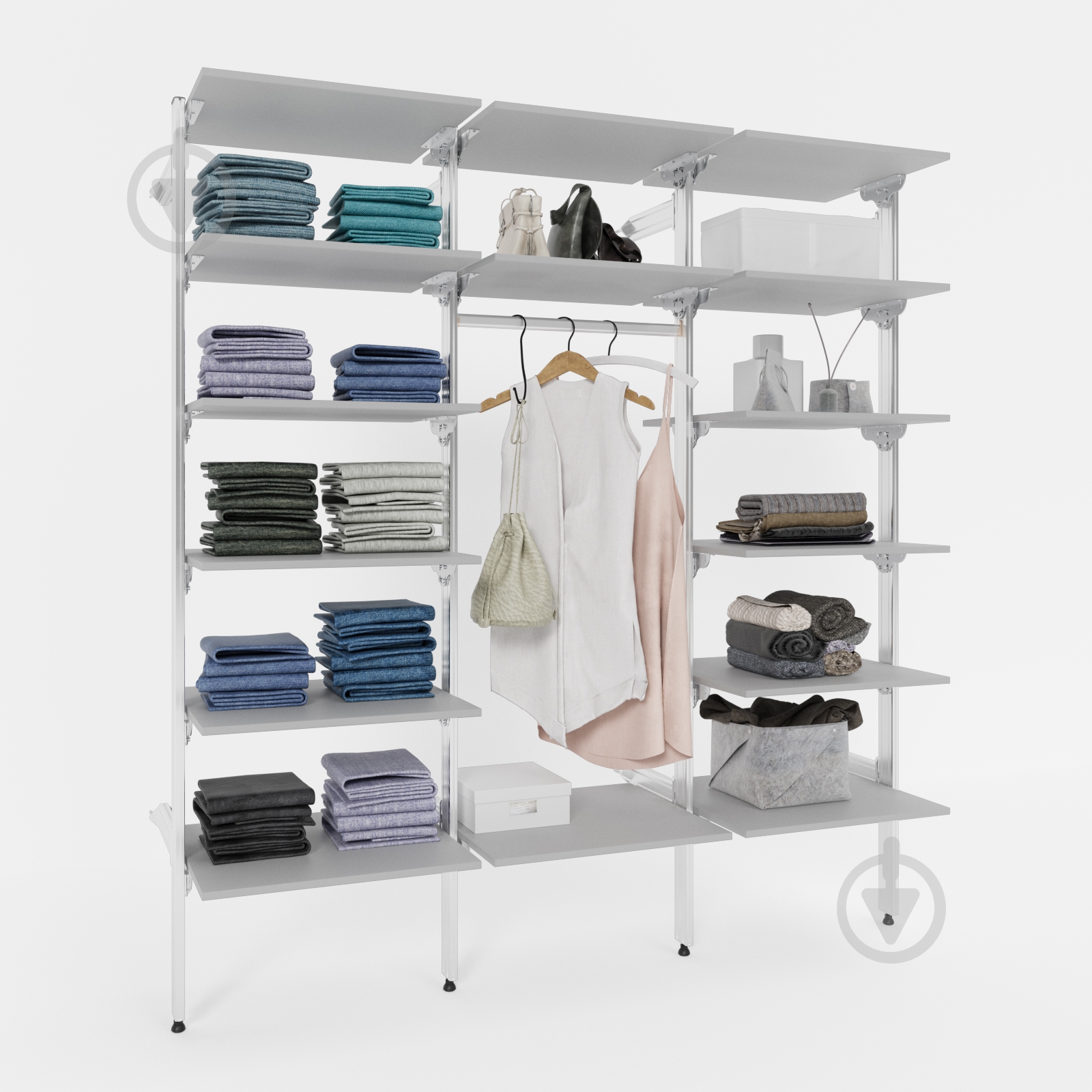 Полка для гардеробной системы Abra модуль 2.1 (800) серый - фото 5