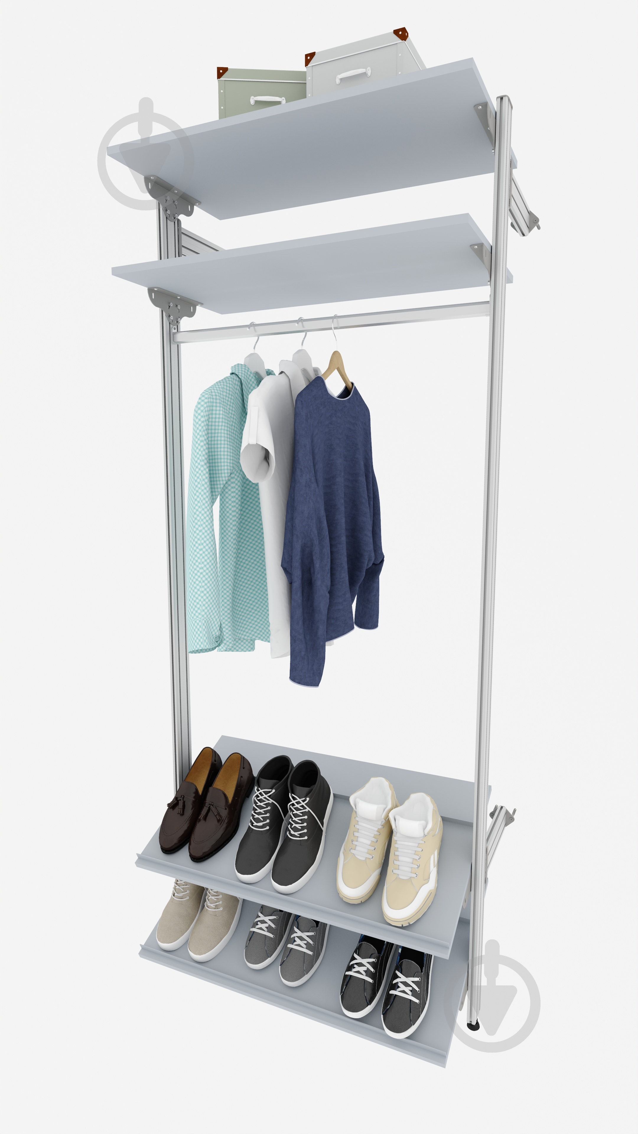 Полка для обуви Abra модуль 2.2 (800) серый - фото 1