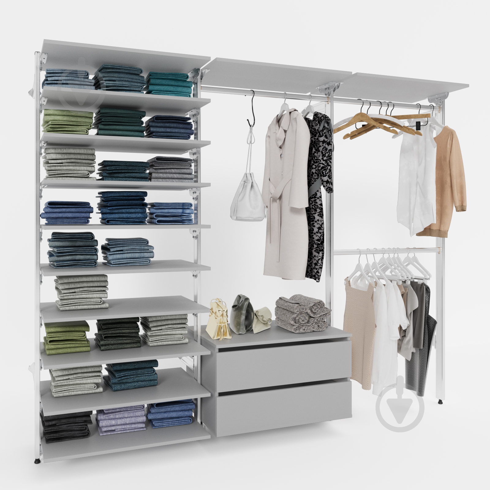 Тумба Abra модуль 3.2 (800) серый - фото 2