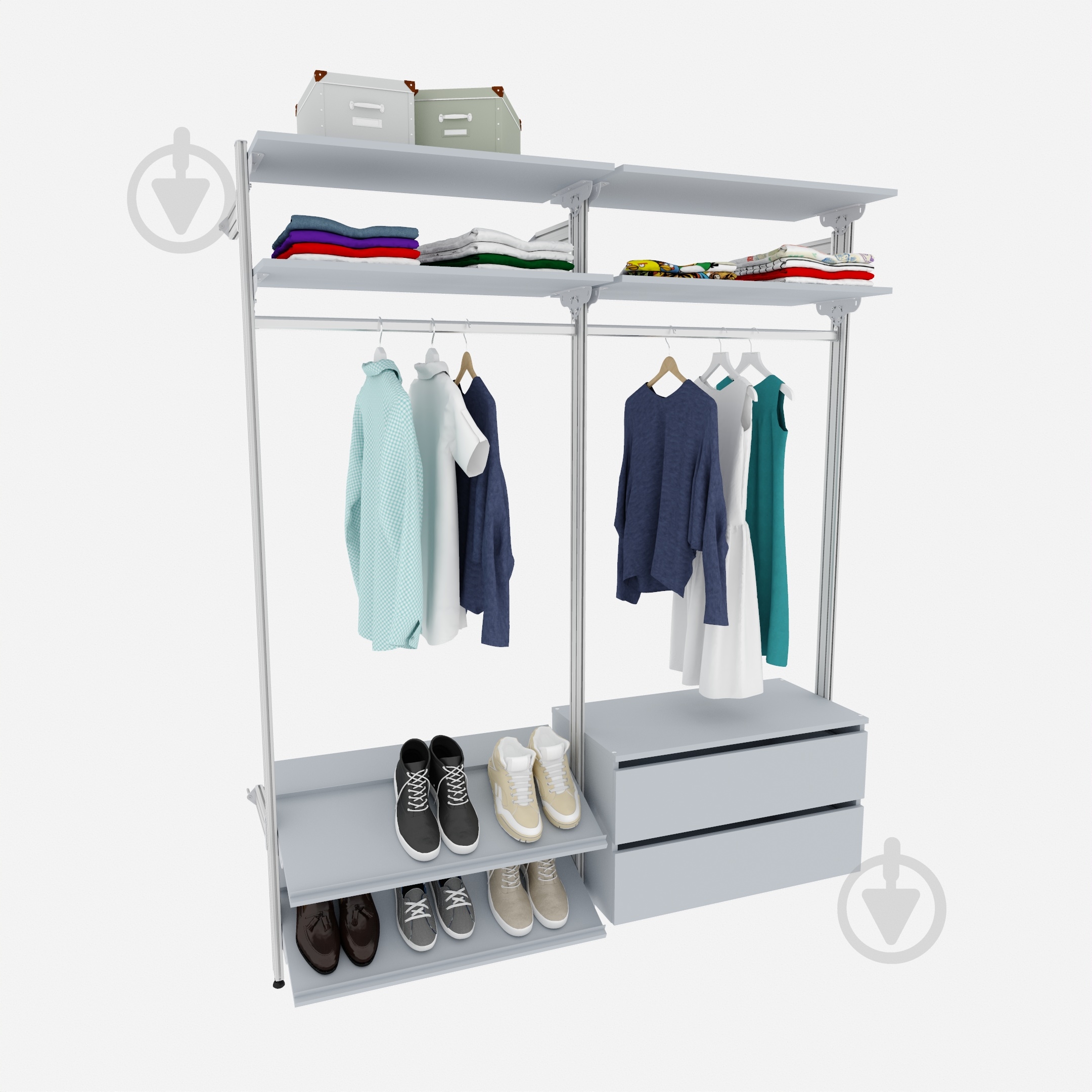 Тумба Abra модуль 3.2 (800) серый - фото 3