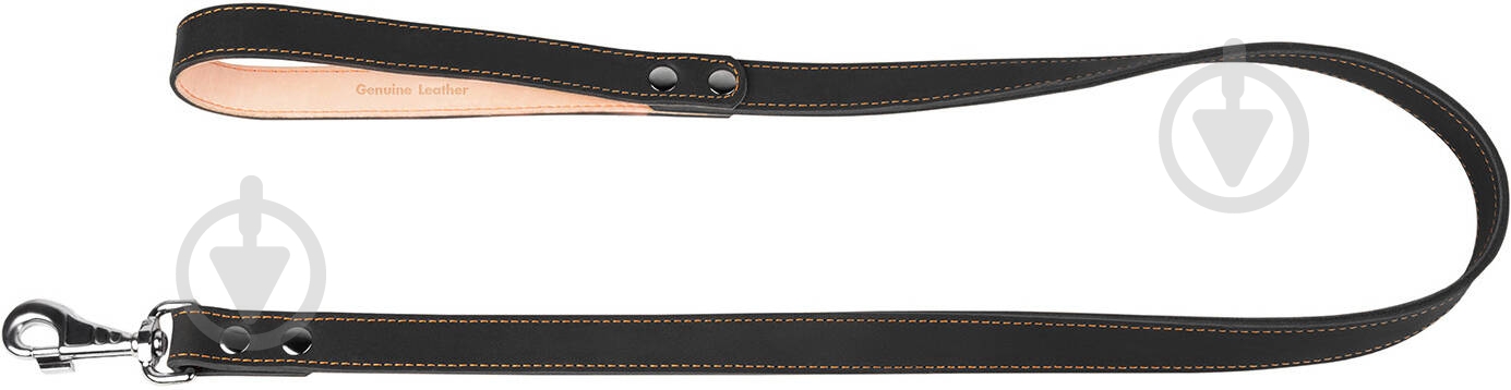 Поводок Collar двойной с прошивкой 2,5х122см черный - фото 2