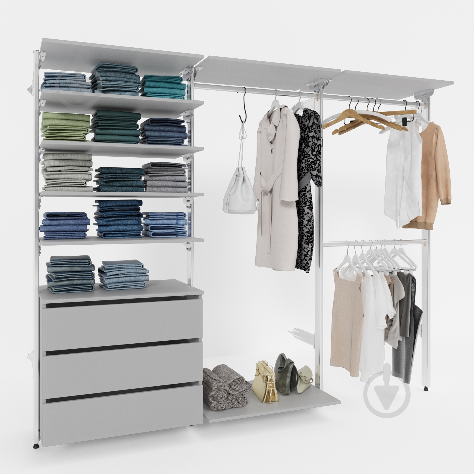 Тумба Abra модуль 3.3 (600) серый - фото 2