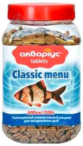 Корм Акваріус Классик меню таблетки 300 г (белок, клетчатка) - фото 1