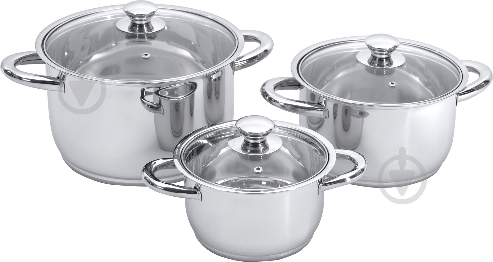 Набор кастрюль BergHOFF Vision Prima Essentials 6 предметов 1106030 - фото 1