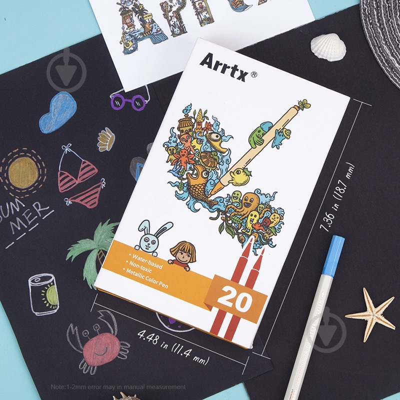 Набір маркерів Arrtx металевих 10 кольорів 20 шт. AMP-1500 LC302291 - фото 7