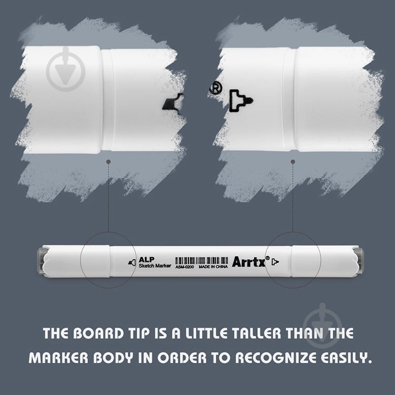 Набор маркеров Arrtx спиртовых Alp ASM-02GY 32 цвета серые оттенки LC302277 - фото 6 Набор маркеров Arrtx спиртовых Alp ASM-02GY 32 цвета серые оттенки LC302277 - фото 6