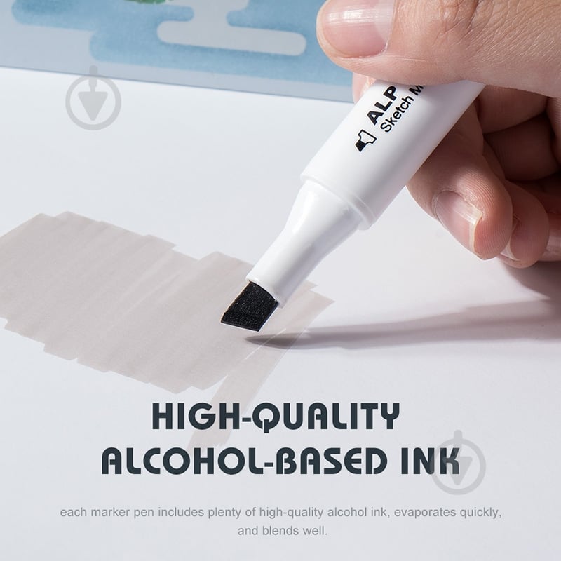 Набор маркеров Arrtx спиртовых Alp ASM-02GY 32 цвета серые оттенки LC302277 - фото 4 Набор маркеров Arrtx спиртовых Alp ASM-02GY 32 цвета серые оттенки LC302277 - фото 4